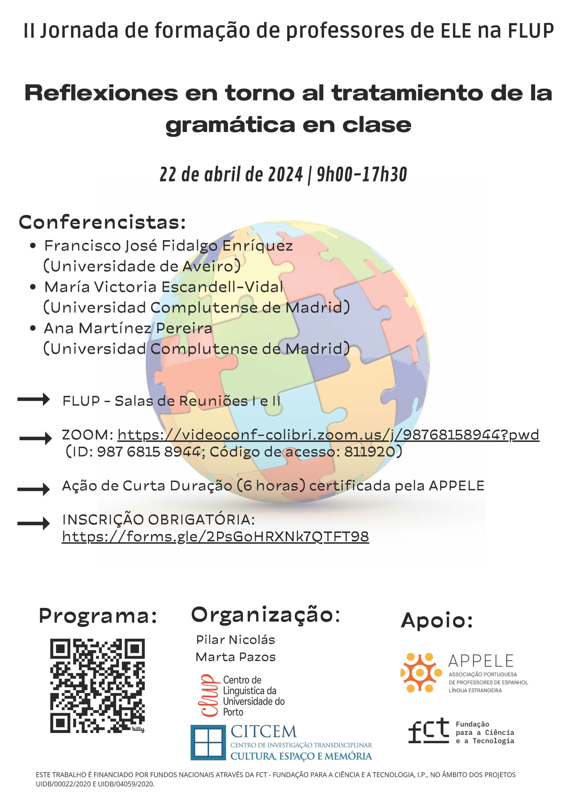 Cartaz II Jornada de formação de professores de espanhol na FLUP