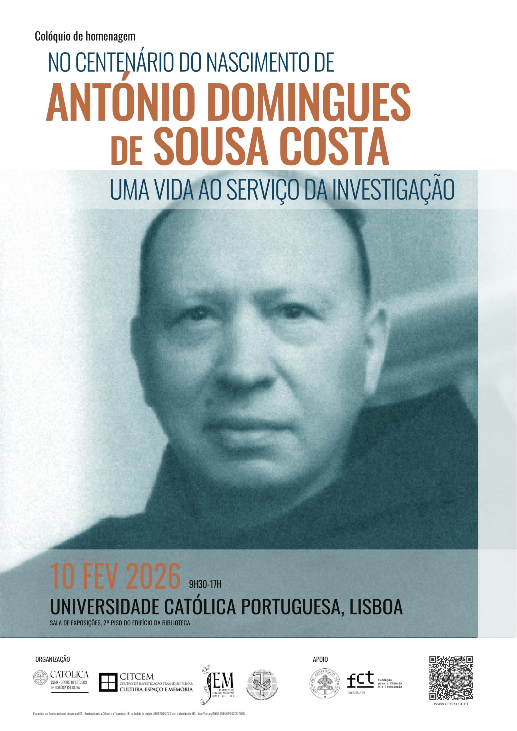 2026-02-10 Evento CEHR Colóquios Sousa Costa Cartaz