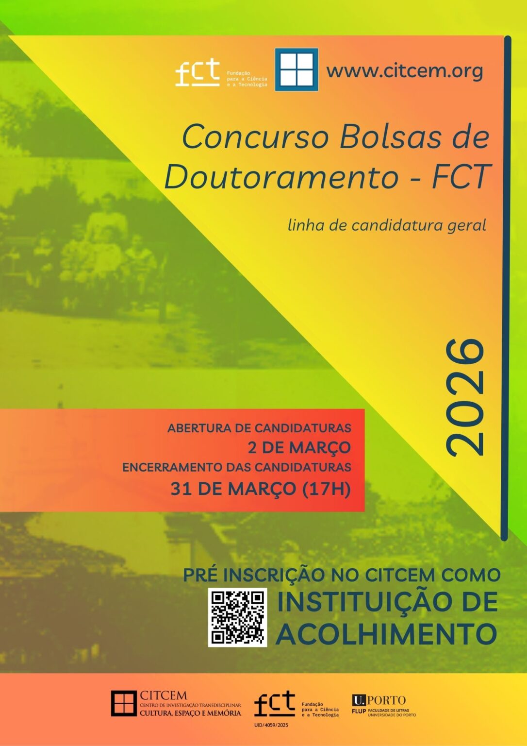 Concurso Bolsas de Doutoramento 2026 – FCT – CITCEM